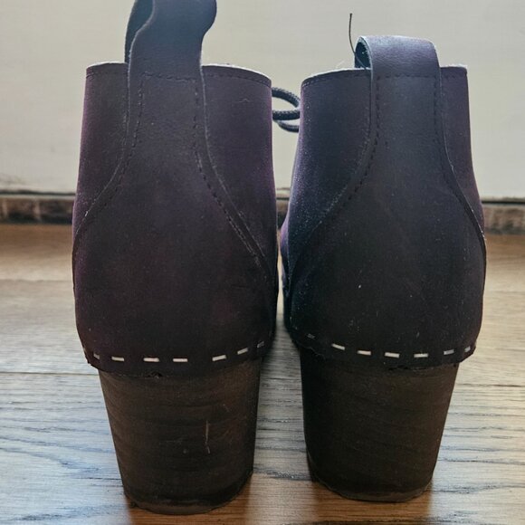 Sandgrens Chukka cap toe clog boots in plum - Picture 7 of 9